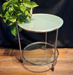 Iconische Vintage Ikea Strind Trolleytafel, Huis en Inrichting, Tafels | Bijzettafels, Ophalen, Minder dan 55 cm, Rond, Glas
