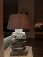 Stenen lamp met Rivièra Maison kap, Ophalen of Verzenden, Gebruikt, Stof, Minder dan 100 cm