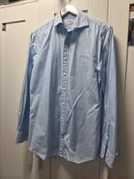 Lichtblauw gestreept heren overhemd, Blauw, Halswijdte 38 (S) of kleiner, Ophalen of Verzenden, Zo goed als nieuw