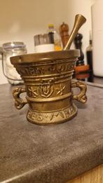 Oude bronzen vijzel met stamper, Antiek en Kunst, Ophalen of Verzenden