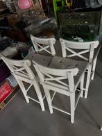 4 Landelijke Barkrukken - Setprijs!, Tuin en Terras, Tuinsets en Loungesets, Ophalen, 4 zitplaatsen, Gebruikt, Stoel