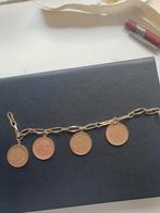 14k Gouden Armband met Gouden Tientjes, Ophalen of Verzenden, Gebruikt, Goud, Goud
