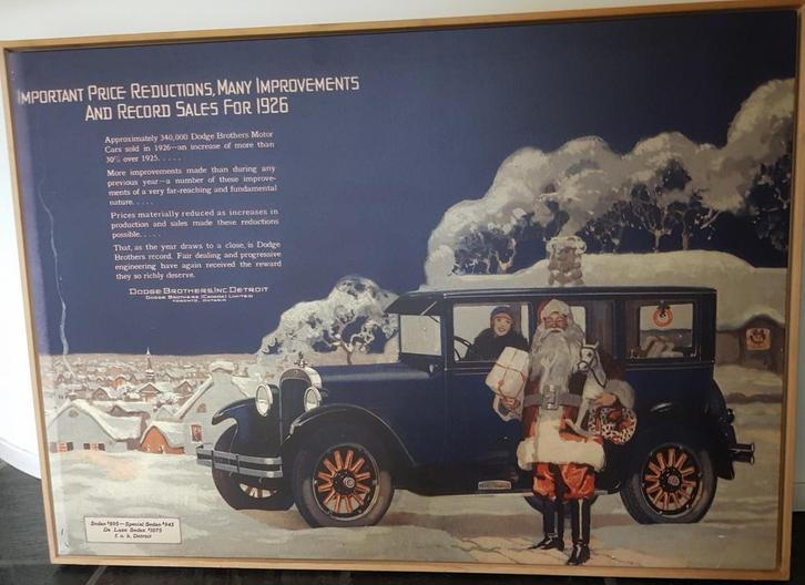 Groot DODGE Reclamebord 104 bij 73 cm, Verzamelen, Merken en Reclamevoorwerpen, Gebruikt, Reclamebord, Ophalen