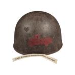Wo2 Britse RAC helm 1944, door gebruikt Nederlands-Indië, 2288CL, Info@dbmmilitaria.nl, Ophalen of Verzenden, DBM militaria
