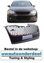 Vw Golf 5 GTI Sport Honingraat Grill met Rode Bies Embleem L, Verzenden