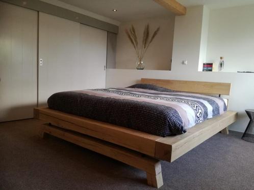 Houten bed - Robuust EIKEN OP MAAT, Huis en Inrichting, Slaapkamer | Bedden, Nieuw, Tweepersoons, 160 cm, 200 cm, Hout, Bruin