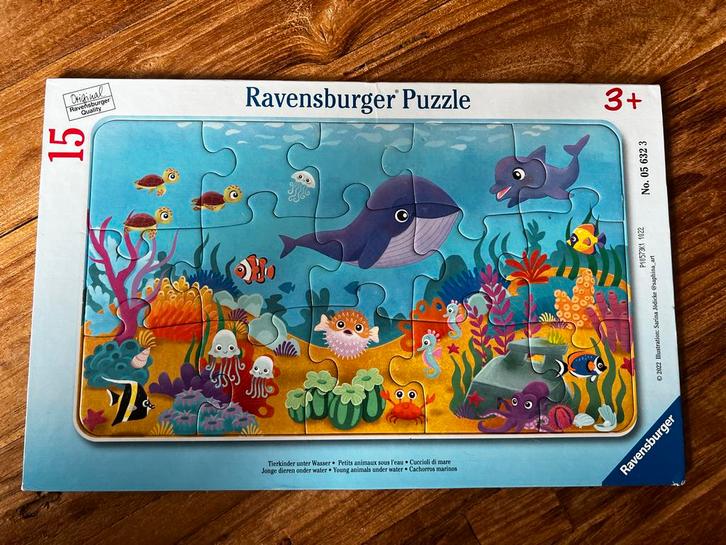 Ravensburger Kinderpuzzel Zeedieren - 15 Stukjes, Kinderen en Baby's, Speelgoed | Kinderpuzzels, Zo goed als nieuw, 2 tot 4 jaar