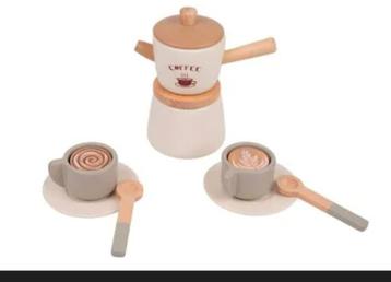 Superleuk houten koffiesetje ( nieuw!!!) beschikbaar voor biedingen