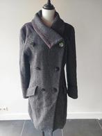 Winterjas zwart grijs knielengte - Steps - Maat M, Kleding | Dames, Jassen | Winter, Maat 38/40 (M), Zwart, Ophalen of Verzenden