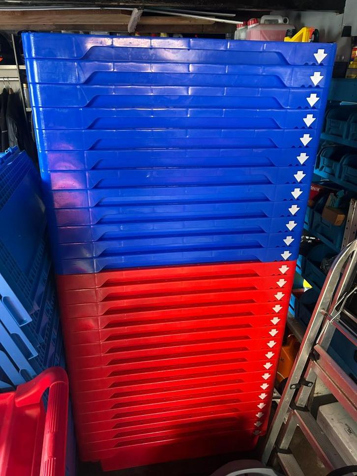 28x nieuwe viskratten / stapelbakken Euronorm, Doe-het-zelf en Verbouw, Kratten en Dozen, Zo goed als nieuw, Krat, Minder dan 35 cm