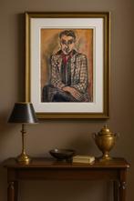 Originele Vintage Portrettekening – Brutalisme (1950–60’s), Verzamelen, Retro, Ophalen of Verzenden, Huis en Inrichting