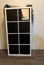Kallax kast wit met zwarte deuren, Ophalen, Kunststof, Gebruikt, 50 tot 100 cm