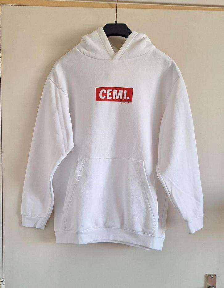 Witte hoodie Cemi (Celine & Michiel) maat 152, 158, 164, Kinderen en Baby's, Kinderkleding | Maat 152, Zo goed als nieuw, Jongen of Meisje