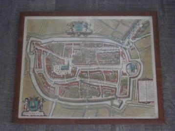 Franeker - antieke, handgekleurde kaart beschikbaar voor biedingen