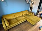 Okergele Velours Hoekbank - Comfortabel & Ruim, Ophalen, Gebruikt, Stof
