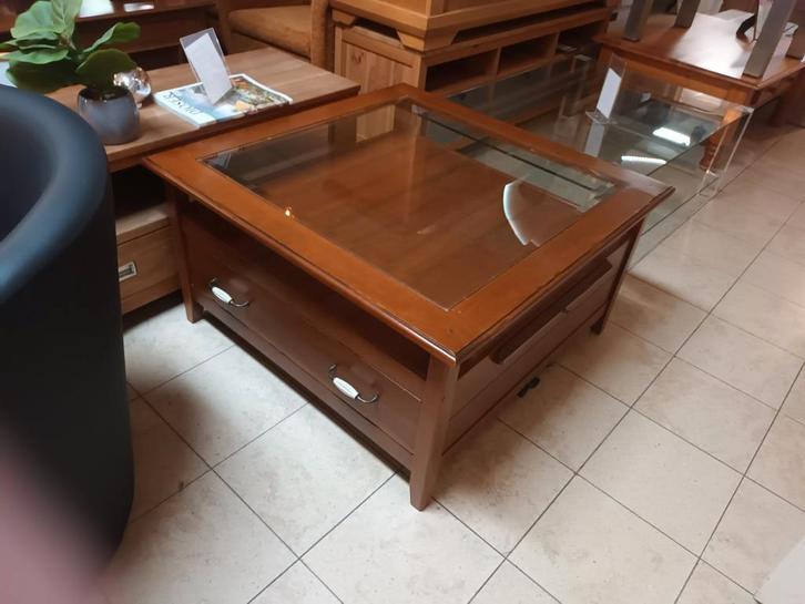 Mooie  Salontafel met Glasplaat., Antiek en Kunst, Antiek | Meubels | Tafels, Ophalen