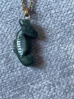 Vintage ketting - hanger zeepaardje van jade, Met hanger, Ophalen of Verzenden, Zo goed als nieuw, Steen of Mineraal
