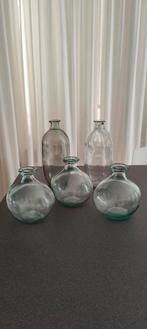 Glazen vazen lichtgroen, Overige kleuren, Ophalen of Verzenden, Minder dan 50 cm, Glas