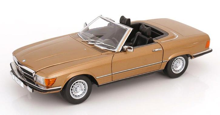 1:12 Mercedes-Benz 450SL R107 - 1985 - Goud Incl. Softtop!, Hobby en Vrije tijd, Modelauto's | 1:5 tot 1:12, Nieuw, Auto, 1:9 t/m 1:12