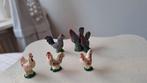 Antieke miniatuurkippetjes- 6 stuks slechts 1,5 en 2 cm, Verzenden