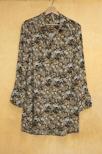 Soyaconcept mooie bruine blouse jurk, bloemenprint 38 M  beschikbaar voor biedingen