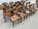 Mooie set vintage brutalistische eiken stoelen, Huis en Inrichting, Stoelen, Vijf, Zes of meer stoelen, Gebruikt, Bruin, Hout