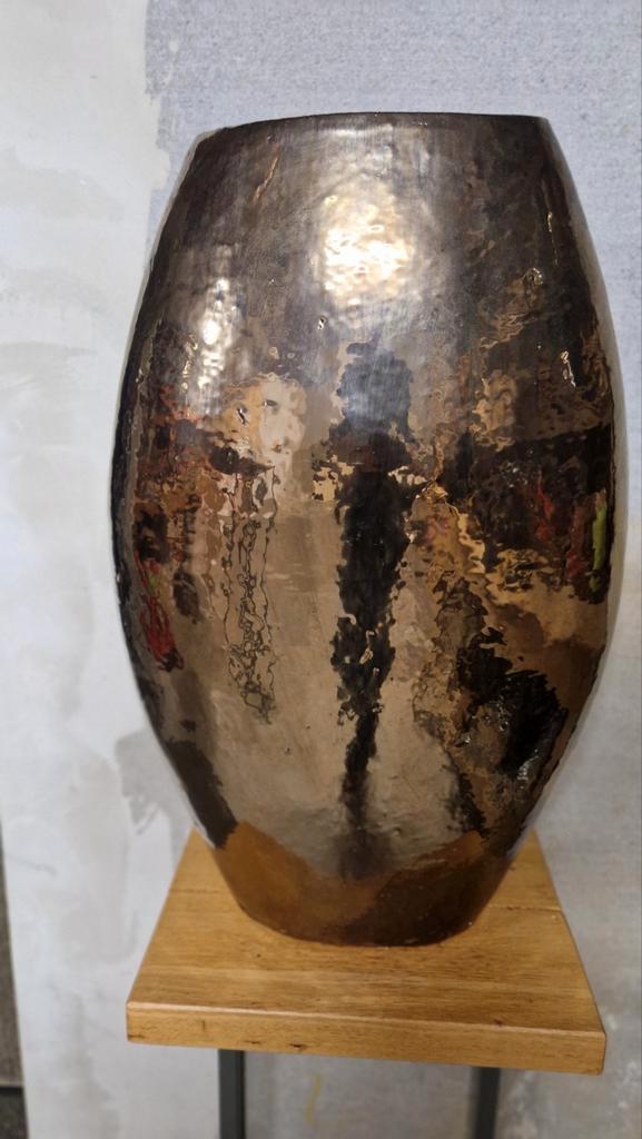 PTMD Collection sfeervolle goud/koperkleur vaas XXL, Huis en Inrichting, Woonaccessoires | Vazen, Zo goed als nieuw, Overige kleuren