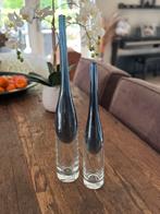 Set van 2 fles vazen uit de jaren 70, Huis en Inrichting, Woonaccessoires | Vazen, Blauw, Ophalen of Verzenden, Minder dan 50 cm