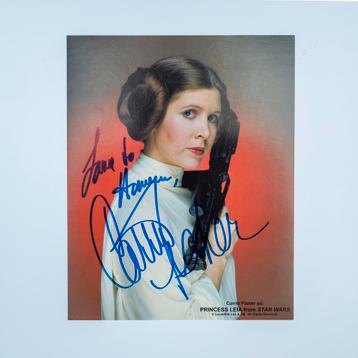 Gesigneerde Carrie Fisher nr 2  Princess Leia Foto beschikbaar voor biedingen