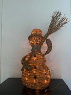 Rieten sneeuwpop met lichtjes, Diversen, Kerst, Ophalen of Verzenden, Zo goed als nieuw