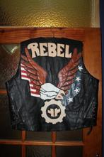 Panther leren biker gilet, Panther, Maat 48/50 (M), Zwart, Nieuw