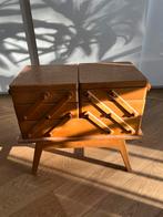 Vintage Houten uitklapbare naaidoos, Ophalen of Verzenden, Gebruikt