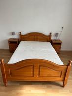 Grenen lattenbodem 2 persoonsbed, 2 nachtkastjes, evt matras, Huis en Inrichting, Ophalen, Gebruikt, Tweepersoons, 140 cm