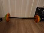 Gewichtsset halter met schijven, Sport en Fitness, Ophalen, Zo goed als nieuw