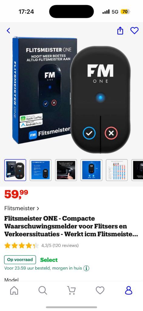 Flitsmeister One – Zo goed als nieuw, slechts 1 maand gebrui, Auto diversen, Carkits, Zo goed als nieuw, Ophalen of Verzenden