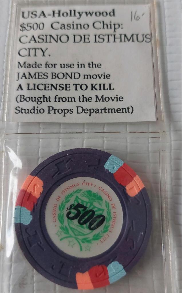 $ 550 Casino Chip James Bond - A License to Kill, Verzamelen, Film en Tv, Overige typen, Ophalen of Verzenden