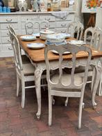 Queen-Ann, tafel, uitschuifbaar tot 2,50, met 6 stoelen,, Antiek en Kunst, Curiosa en Brocante, Ophalen