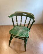 Groene houten stoel met spijlen, Huis en Inrichting, Stoelen, Ophalen, Overige kleuren, Nieuw, Eén