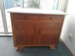 Mid Century kastje met marmeren blad, Ophalen, Gebruikt, 25 tot 50 cm, 50 tot 100 cm