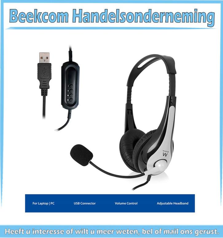 Headset/ toetsenbord set/Verlengkabel met randaarde, Computers en Software, Headsets, Nieuw, Over-ear, Ophalen of Verzenden