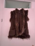Bodywarmer bontjas, lang met capuchon., Kleding | Dames, Bodywarmers, Ophalen, Zo goed als nieuw