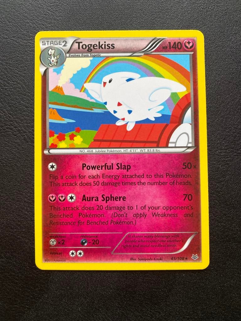 Togekiss 45/108 Rare Pokémon XY Roaring Skies Packfresh Mint, Ophalen of Verzenden, Zo goed als nieuw, Losse kaart, Foil