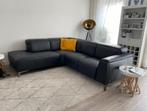 Natuzzi hoekbank Trionfo zwart, Huis en Inrichting, Ophalen, 250 tot 300 cm, Hoekbank, Leer