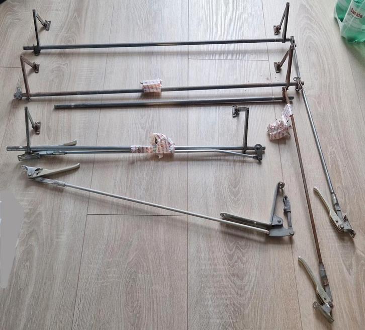 5x bovenraamsluiting hefboom uitzetraam raam 60cm/80cm greep, Doe-het-zelf en Verbouw, Hang- en Sluitwerk, Gebruikt, Klink of Kruk