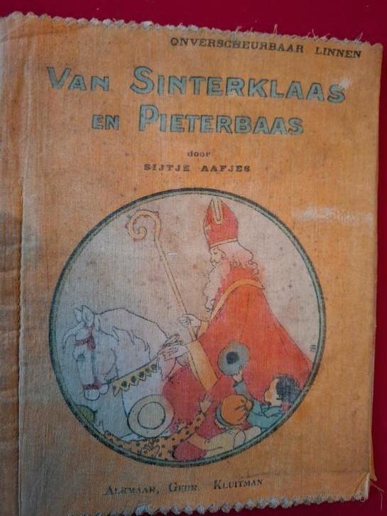 Zeer zeldzaam linnen Sinterklaas boekje 1927 Kluitman, Diversen, Sinterklaas, Gebruikt, Ophalen of Verzenden