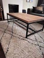 Stijlvolle salontafel met stalen frame, Huis en Inrichting, Tafels | Salontafels, Gebruikt, 100 tot 150 cm, Rechthoekig, 50 tot 100 cm