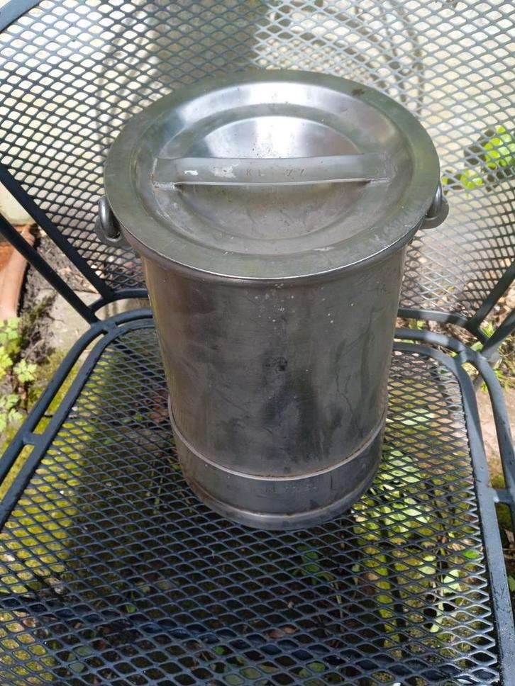 Militair Gamel rvs kl 77 5 liter, Verzamelen, Militaria | Algemeen, Landmacht, Overige typen, Nederland, Ophalen of Verzenden