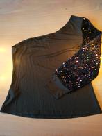 One shoulder glitter top, Kleding | Dames, Tops, Ophalen of Verzenden, Zo goed als nieuw, Maat 46/48 (XL) of groter
