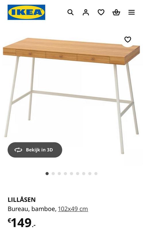 Ikea bureau Lillasen, Huis en Inrichting, Bureaus, Gebruikt, Ophalen