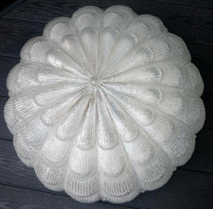 Antiek Glazen XL Lamp Plafondlamp Plafonniere - 32CM, Huis en Inrichting, Lampen | Plafondlampen, Zo goed als nieuw, Glas, Ophalen of Verzenden